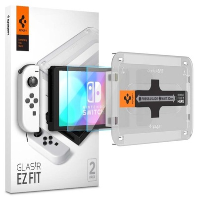 2 X SZKŁO HARTOWANE SPIGEN GLAS.TR " EZ FIT " NINTENDO SWITCH OLED