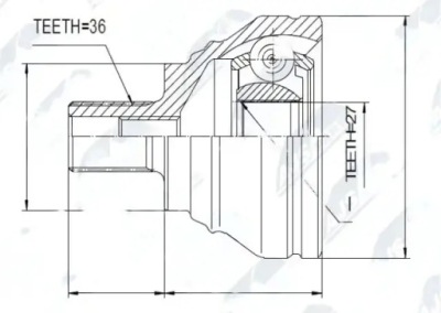 Шрус  полуось npz-sk-009 nty фото №1
