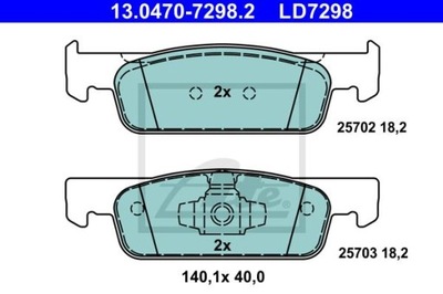 ATE 13.0470-7298.2 КОЛОДКИ КЕРАМІЧНІ ПЕРЕД DACIA LOGAN/SANDERO 1,2-1,6 12-