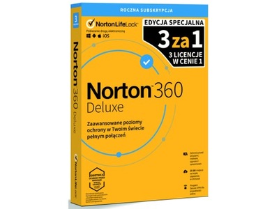Antywirus NORTON 360 Deluxe 25GB 3 URZĄDZENIA