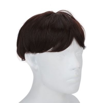 MĘSKA KRÓTKA PERUKA MODNA PUSZYSTA CIEMNOBRĄZOWA