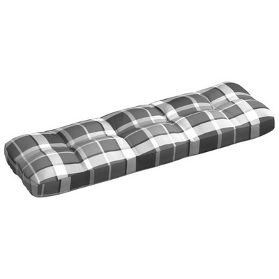 Poduszka na sofę ogrodową szara krata 120x40x12 cm