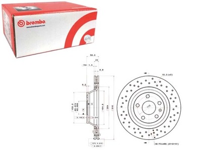 DISCS BRAKE 2 PCS. NAWIERCANE REAR AUDI TT 2.0-3.2 08.06-06.14  