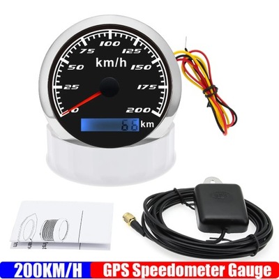 30~120KMH 85mm GPS Speedometer Gauge with GPS Antenna 7 Color BackLi~72597 