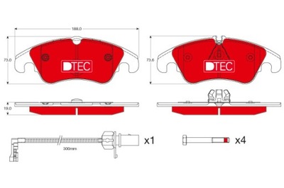 КОЛОДКИ ТОРМОЗНЫЕ - КОМПЛЕКТ DTEC COTEC GDB1768DTE