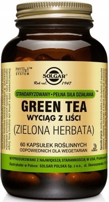 SOLGAR GREEN TEA ZIELONA HERBATA 60K, EXP 09/23