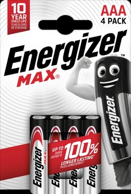 Baterie Alkaliczne Energizer MAX AAA LR03 4 szt