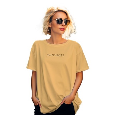 Koszulka T-shirt "WHY NOT" Bawełna L