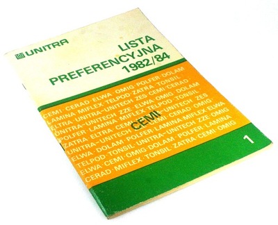 UNITRA CEMI 1 Lista Preferencyjna 1982/84