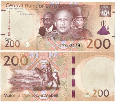 LESOTHO 200 MALOTI 2021 P-25 UNC