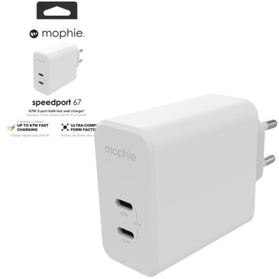 Ładowarka Sieciowa MOPHIE Zasilacz 2x USB-C 67W GAN SPEEDPORT 67