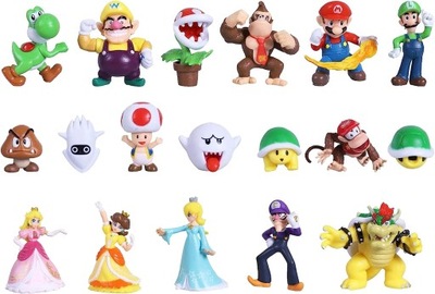 18 SZTUK ZABAWKA FIGURKI SUPER MARIO DLA DEKORACJI