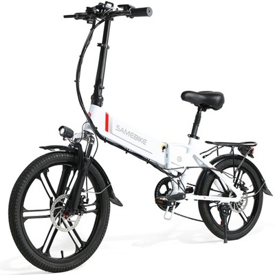 Składany rower elektryczny SAMEBIKE biały 350W