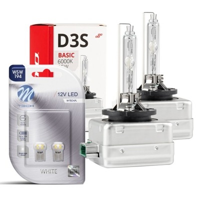 2X DEGIKLIS XENON LEMPUTĖ KSENONAS D3S 6000K 35W + W5W LED 