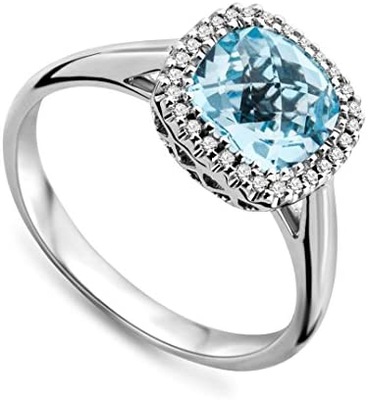 Miore Pierścionek Złoto 18ct Topaz brylanty r. 18