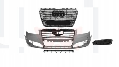 Audi a8 d4 4f lift 2013-2017 бампер передний перед фото №1