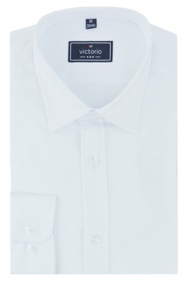 Biała koszula męska Victorio classic 3XL z jedwabiem