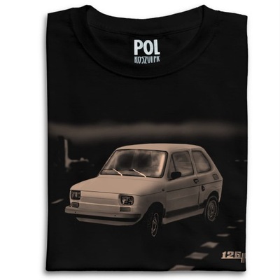 Koszulka samochód Fiat 126p Maluch - XL, czarny