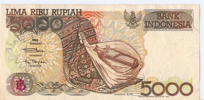 Indonezja 5000 Rupiah 1992