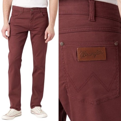 Wrangler GREENSBORO Dahlia BORDOWE MATERIAŁOWE SPODNIE W33 L32