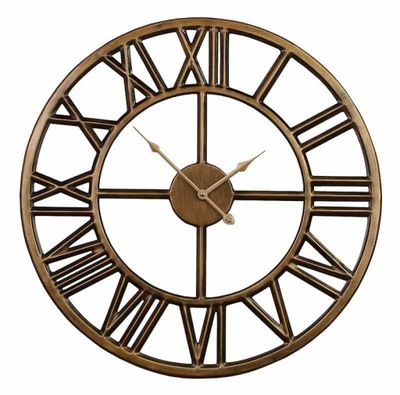 Zegar ścienny złoty brąz metalowy loft retro 60cm
