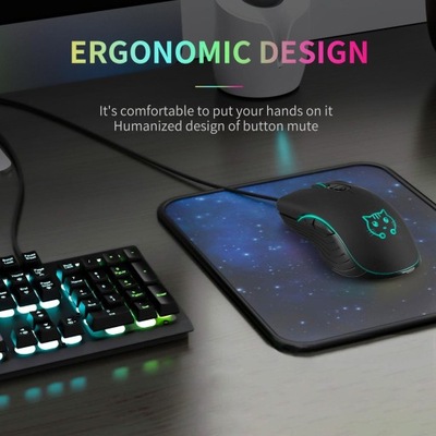 Ergonomiczny przycisk myszy USB do gier RGB czarny