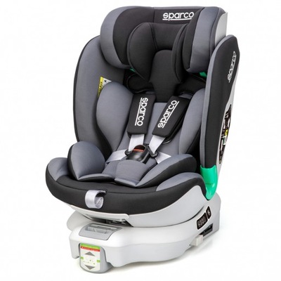 Fotelik samochodowy 9-25 kg ISOFIX obrotowy Sparco szary siedzisko R129