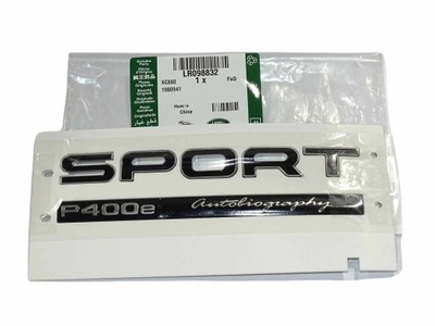 NAUJA ORIGINALUS UŽRAŠAS EMBLEMA RANGE ROVER SPORT P400E AUTOBIOGRAPHY LR0988 