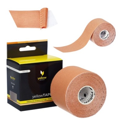 TAŚMA DO KINESIOTAPINGU TAPE 5cm X 5m CIELISTA BEŻOWA PROFESJONALNA TEJP