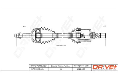 DRIVE+ ПОЛУОСЬ ПРИВОДНАЯ RENAULT SCENIC 09- L