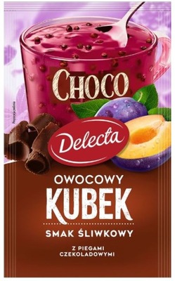 DELECTA OWOC.KUBEK ŚLIWKOWY KISIEL Z PIEGAMI CZEKOLADOWYMI 32 G DW:31/05/24