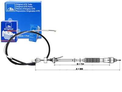 Ate трос сцепления 909mm/687mm citroen berlingo фото №1