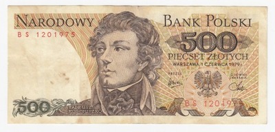 Banknot 500 zł 1979, seria BS, st. 3