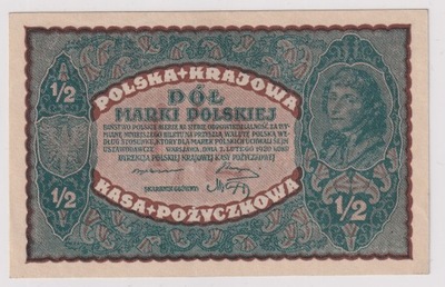 1/2 Marki Polska 1920 - UNC