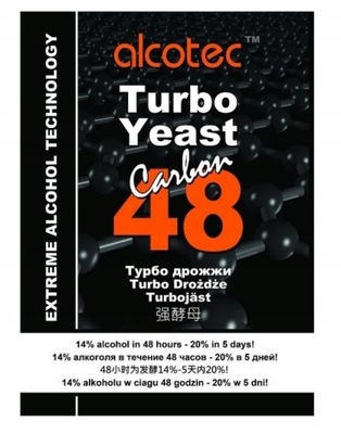 Drożdże gorzelnicze Alcotec 48 carbon TURBO PURE