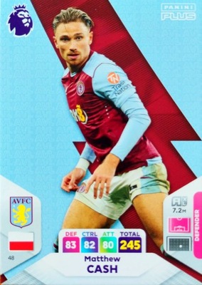 PANINI PREMIER LEAGUE 2024 PLUS 48 MATTHEW CASH ASTON VILLA