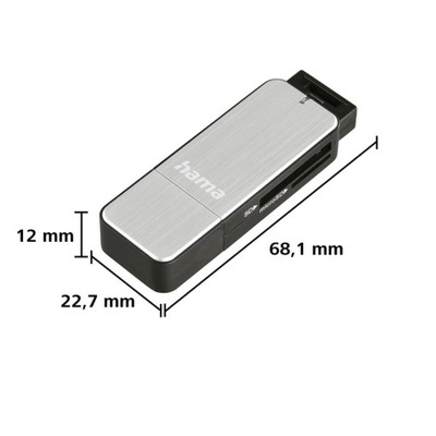 CZYTNIK KART SD/microSD USB 3.0 SREBRNY /Hama