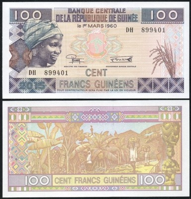 $ Gwinea 100 FRANCS P-A47 UNC 2015