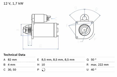 BOSCH СТАРТЕР OPEL ASTRA H ASTRA H GTC ASTRA J ASTRA J GTC