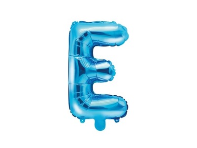 Balon foliowy Litera "E", 35cm, niebiesk