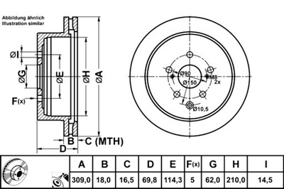 ATE DISCOS DE FRENADO 2SZT. PARTE TRASERA LEXUS RX 3.5 3.5H 12.08-10.15  