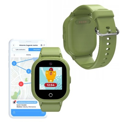 SMARTWATCH ZEGAREK DLA DZIECI GPS APP WIFI ZIELONY