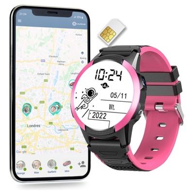 Smartwatch Zegarek CALMEAN Hoop 4G GPS IP67 różowy