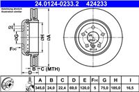 ATE ДИСК ТОРМОЗНОЙ ЗАДНИЙ 345X24 V 2-CZESCI BMW 5 F07 09-/BMW 5 F10