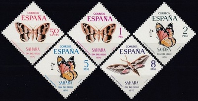 SAHARA ESPANOL - 1970 - Mi 314-318 - MOTYLE xx