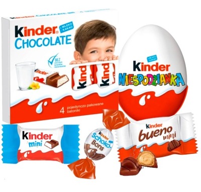 Słodycze Kinder Mini Paczka Jajko Czekolada Dzień Dziecka dla dzieci bons