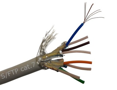 kabel internetowy kat7 FTP szary 10m Telegartner