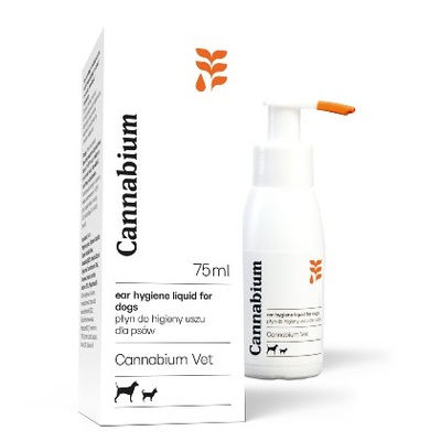 Cannabium Vet płyn do higieny uszu dla psów 75ml do czyszczenia uszu