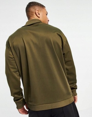 Asos 4505 NG7 kze luźna bluzaa khaki stójka zip połysk M