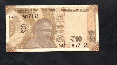 Banknot INDIE -- 10 Rupees